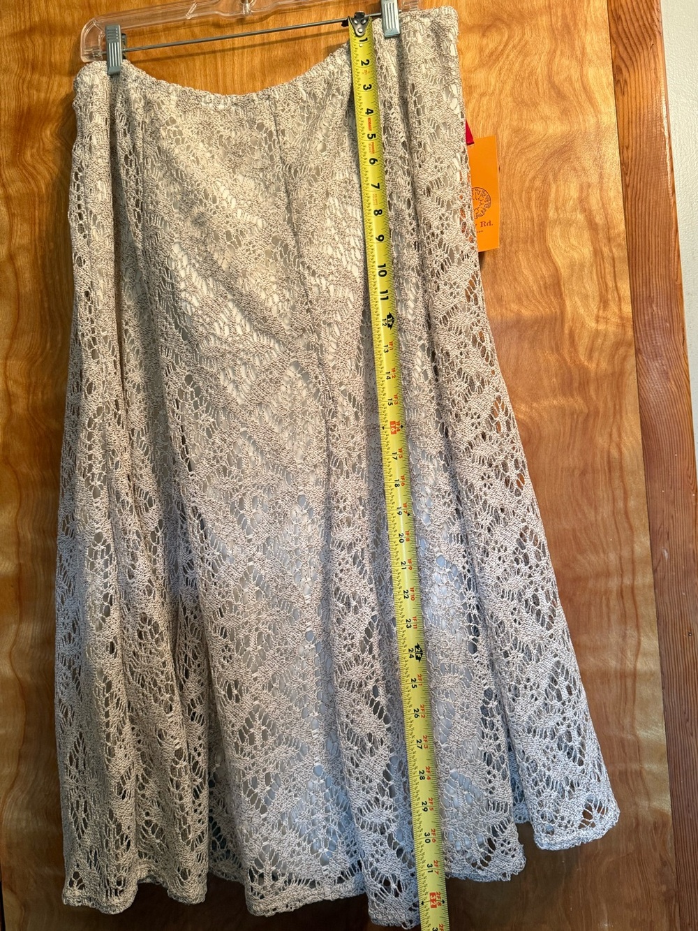 Ruby Rd Lace A-Line Midi Skirt in Light Beige/Oatmeal XL lined NWT